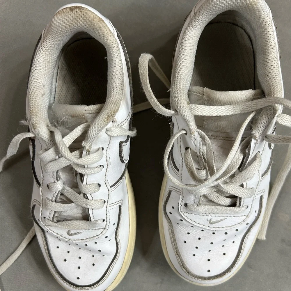 Nike Air Force 1 White Leather Youth Size 12